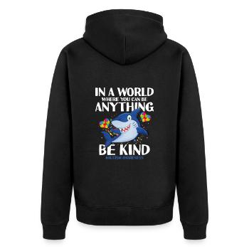 Autism Autism Gift - Unisex Premium Organic Zip Hoodie - black - Back - Nico (187cm)