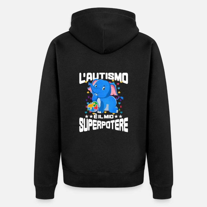 Cadeau autisme autisme - Veste à capuche bio Premium Unisexe - noir