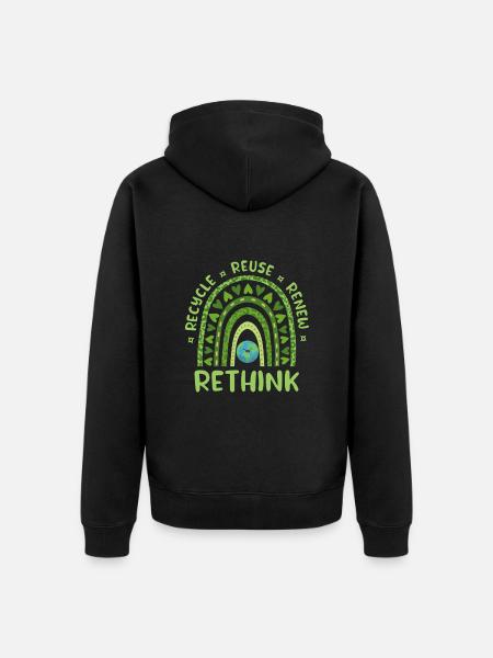 Recycling - Unisex Premium Organic Zip Hoodie - black