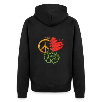 Recyclage - Veste à capuche bio Premium Unisexe - noir - Dos - Nico (187cm)