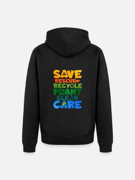 Recycling - Unisex Premium Organic Zip Hoodie - black