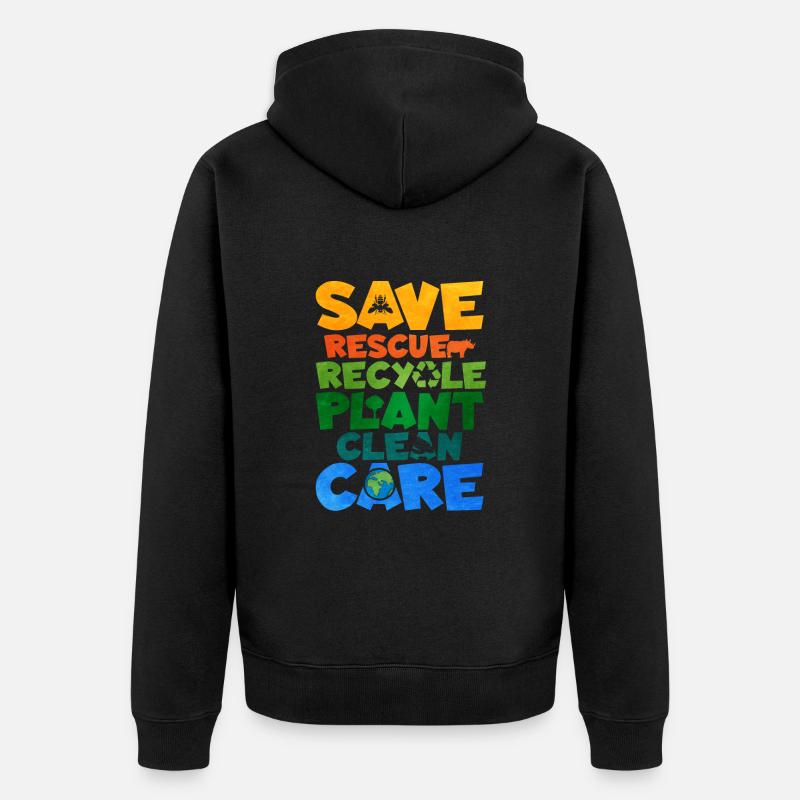 Recyclage - Veste à capuche bio Premium Unisexe - noir