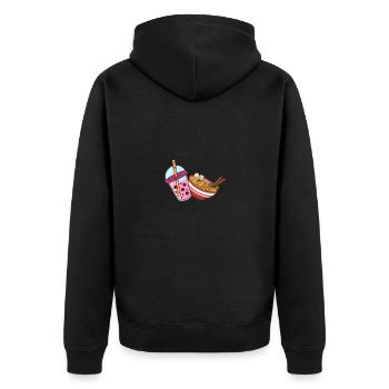 Bubble Tea et cadre - Veste à capuche bio Premium Unisexe - noir - Dos - Nico (187cm)