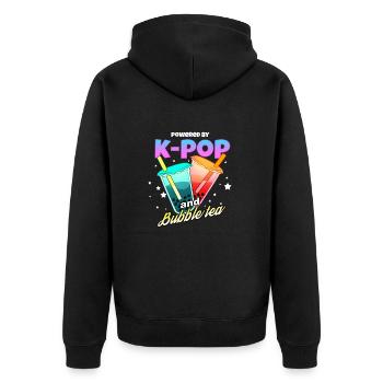 K Pop Und Bubble Tee - Unisex Premium Bio Zip Hoodie - Schwarz - Hinten - Nico (187cm)