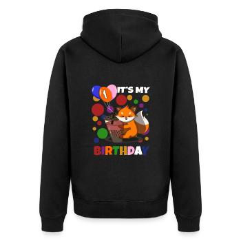 1er anniversaire Fox - Veste à capuche bio Premium Unisexe - noir - Dos - Nico (187cm)