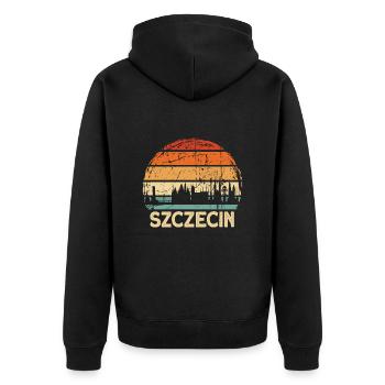 Pologne Szczecin Skyline - Veste à capuche bio Premium Unisexe - noir - Dos - Nico (187cm)