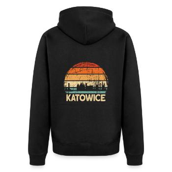 Pologne Katowice Skyline - Veste à capuche bio Premium Unisexe - noir - Dos - Nico (187cm)