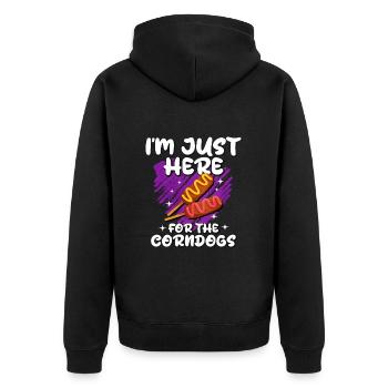 Corn Dog Essen Liebe Geschenk - Unisex Premium Bio Zip Hoodie - Schwarz - Hinten - Nico (187cm)