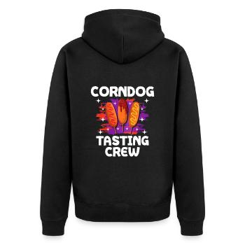 Corn Dog Essen Liebe Geschenk - Unisex Premium Bio Zip Hoodie - Schwarz - Hinten - Nico (187cm)