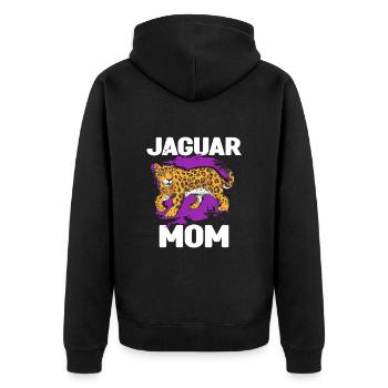 Jaguar Mama - Unisex Premium Bio Zip Hoodie - Schwarz - Hinten - Nico (187cm)