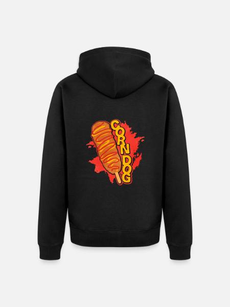 Corn dog - Unisex Premium Organic Zip Hoodie - black