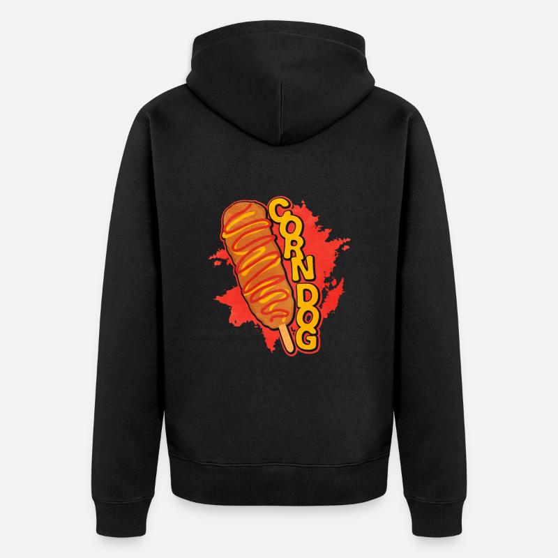 Corn Dog - Unisex Premium Bio Zip Hoodie - Schwarz