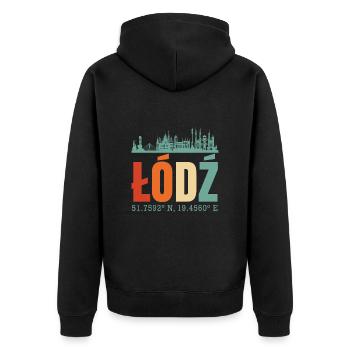 Pologne Lodz Skyline - Veste à capuche bio Premium Unisexe - noir - Dos - Nico (187cm)