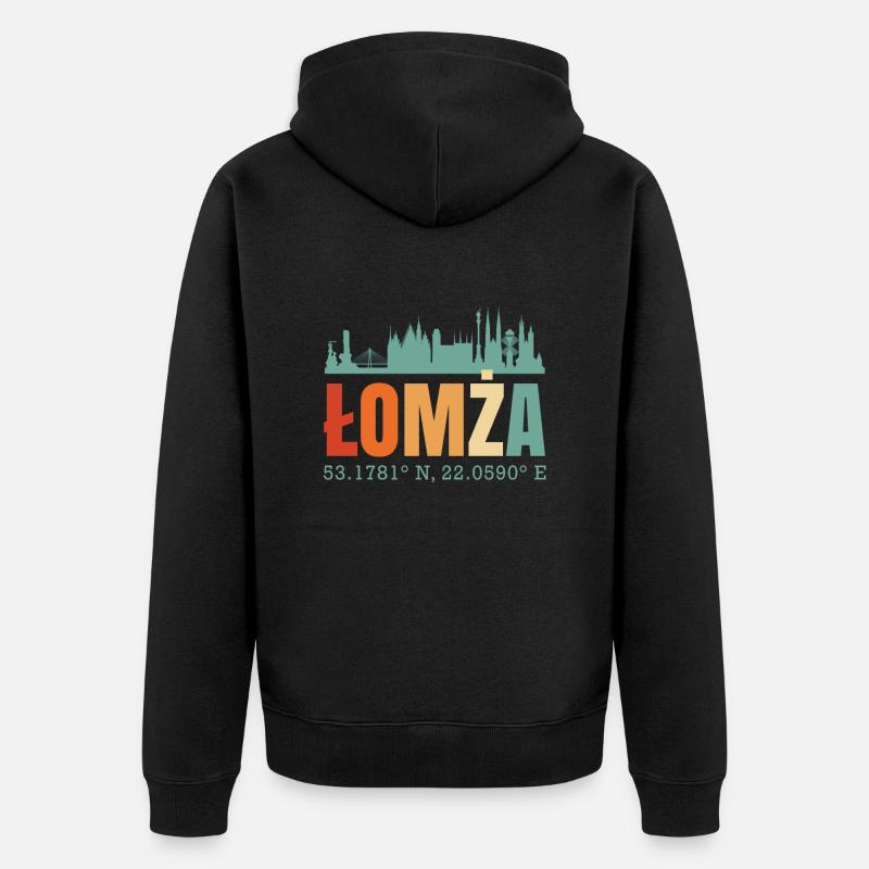 Pologne Lomza Skyline - Veste à capuche bio Premium Unisexe - noir