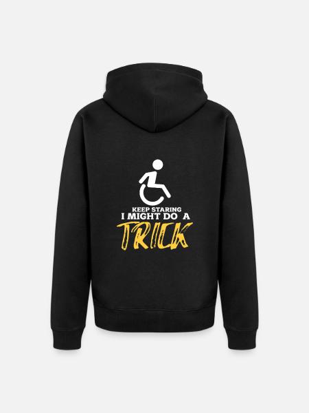 Rollstuhl - Unisex Premium Bio Zip Hoodie - Schwarz