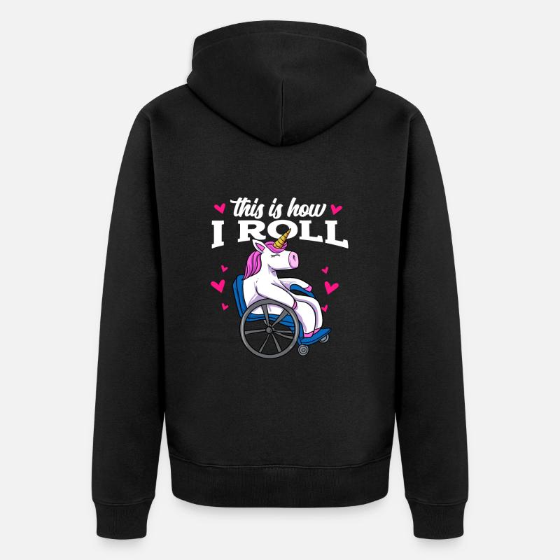 Fauteuil roulant - Veste à capuche bio Premium Unisexe - noir