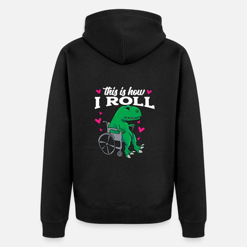Rollstuhl - Unisex Premium Bio Zip Hoodie - Schwarz