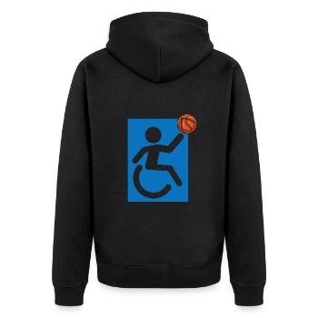 Fauteuil roulant - Veste à capuche bio Premium Unisexe - noir - Dos - Nico (187cm)