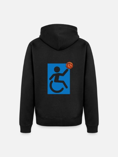 Rollstuhl - Unisex Premium Bio Zip Hoodie - Schwarz