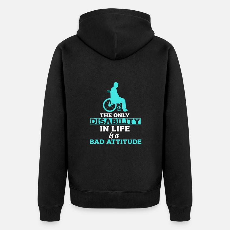 Rollstuhl - Unisex Premium Bio Zip Hoodie - Schwarz