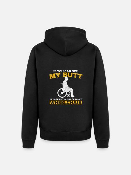Rollstuhl - Unisex Premium Bio Zip Hoodie - Schwarz