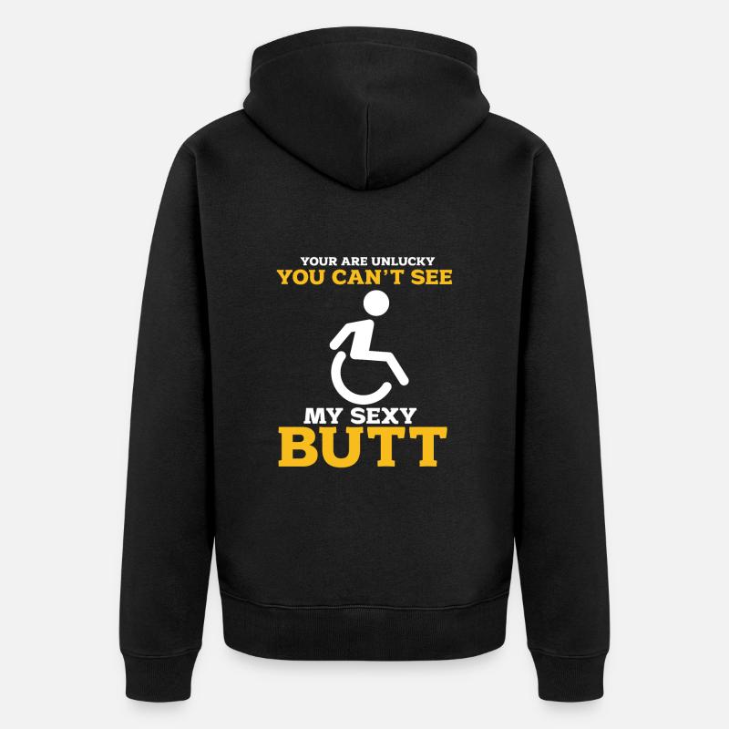 Fauteuil roulant - Veste à capuche bio Premium Unisexe - noir