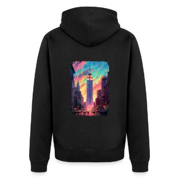 New York - Veste à capuche bio Premium Unisexe - noir - Dos - Nico (187cm)
