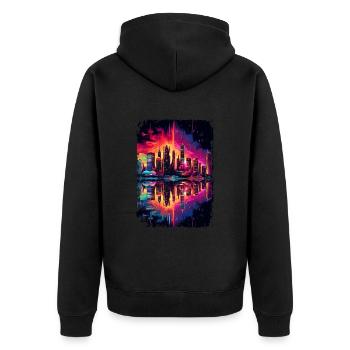 New York - Veste à capuche bio Premium Unisexe - noir - Dos - Nico (187cm)