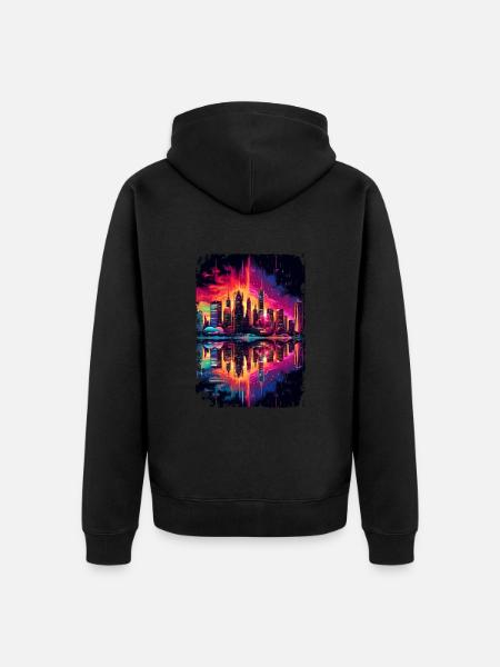 New York - Unisex Premium Organic Zip Hoodie - black