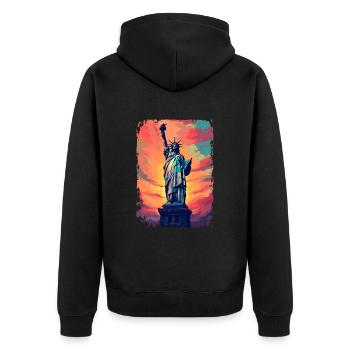 New York - Veste à capuche bio Premium Unisexe - noir - Dos - Nico (187cm)