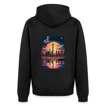 New York - Veste à capuche bio Premium Unisexe - noir - Dos - Nico (187cm)