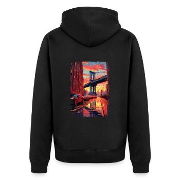New York - Veste à capuche bio Premium Unisexe - noir - Dos - Nico (187cm)