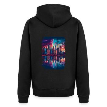 New York - Veste à capuche bio Premium Unisexe - noir - Dos - Nico (187cm)