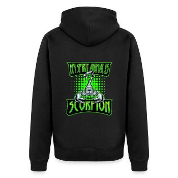 Scorpion - Unisex Premium Bio Zip Hoodie - Schwarz - Hinten - Nico (187cm)