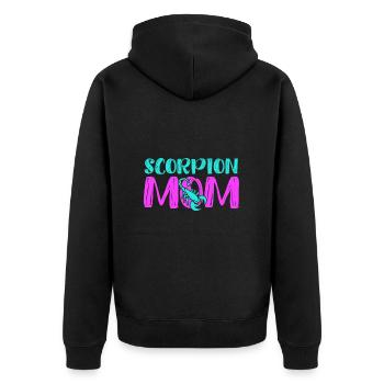 Scorpion - Unisex Premium Bio Zip Hoodie - Schwarz - Hinten - Nico (187cm)