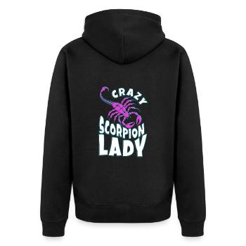 Scorpion - Unisex Premium Bio Zip Hoodie - Schwarz - Hinten - Nico (187cm)