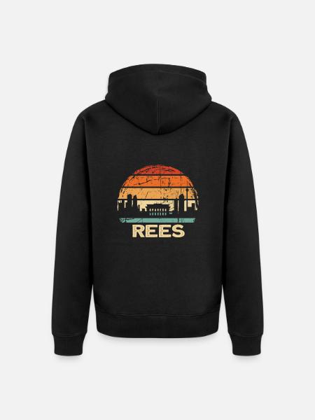 Rees - Unisex Premium Bio Zip Hoodie - Schwarz