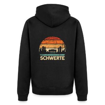 Sword - Unisex Premium Organic Zip Hoodie - black - Back - Nico (187cm)