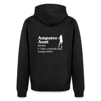 Amputiertes Bein Prothese Geschenk - Unisex Premium Bio Zip Hoodie - Schwarz - Hinten - Nico (187cm)
