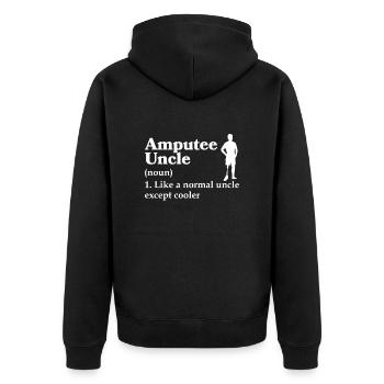 Cadeau de prothèse de jambe amputée - Veste à capuche bio Premium Unisexe - noir - Dos - Nico (187cm)