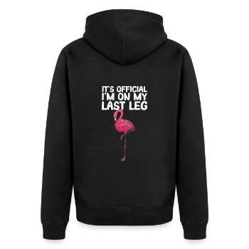 Amputiertes Bein Prothese Geschenk - Unisex Premium Bio Zip Hoodie - Schwarz - Hinten - Nico (187cm)