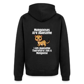 Mungusten Mungos Erdmännchen - Unisex Premium Bio Zip Hoodie - Schwarz - Hinten - Nico (187cm)