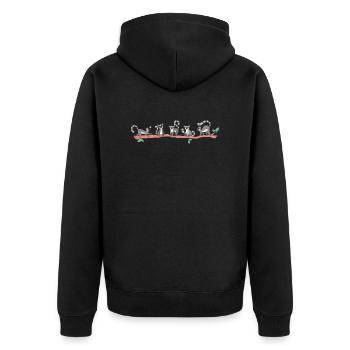 Lemur - Unisex Premium Organic Zip Hoodie - black - Back - Nico (187cm)