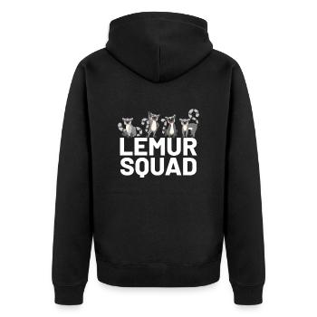 Lemur - Unisex Premium Organic Zip Hoodie - black - Back - Nico (187cm)