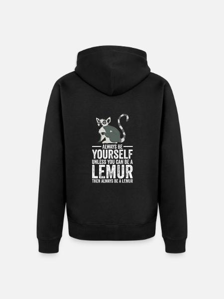 lemur - Unisex Premium Organic Zip Hoodie - black