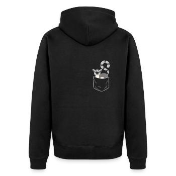 Lemur - Unisex Premium Organic Zip Hoodie - black - Back - Nico (187cm)