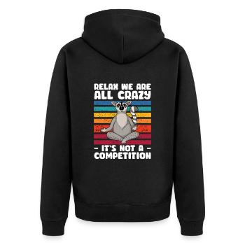 Lemur - Unisex Premium Organic Zip Hoodie - black - Back - Nico (187cm)