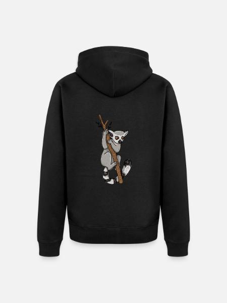 Lemur - Unisex Premium Organic Zip Hoodie - black