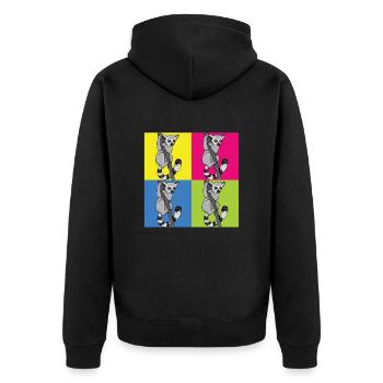 Lemur - Unisex Premium Organic Zip Hoodie - black - Back - Nico (187cm)