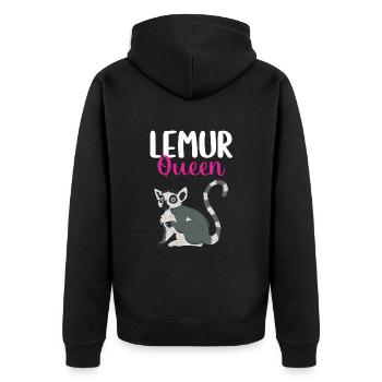 Lemur - Unisex Premium Organic Zip Hoodie - black - Back - Nico (187cm)